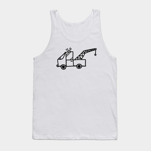 Tow Truck Hand Drawn Tank Top by KC Happy Shop